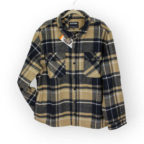 3XL NEW Dakine Shirt-Jac Shacket Chore Barn Snap Navy Plaid Flannel Fleece - Picture 1 of 14